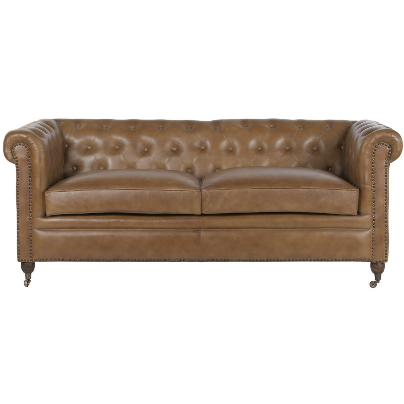 Canapé Chesterfield cuir véritable...