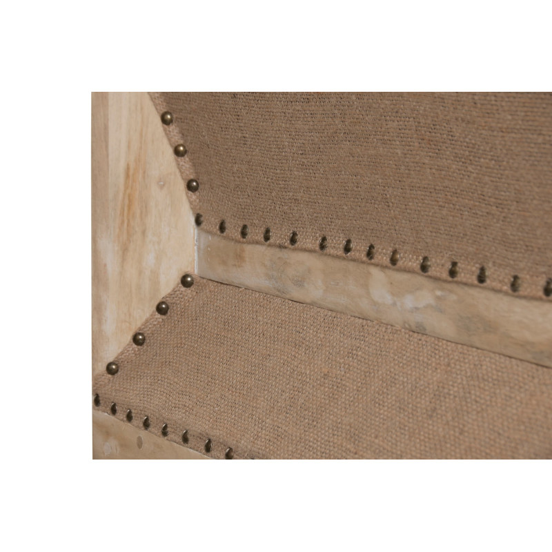 Canapé beige capitonné en bois et...
