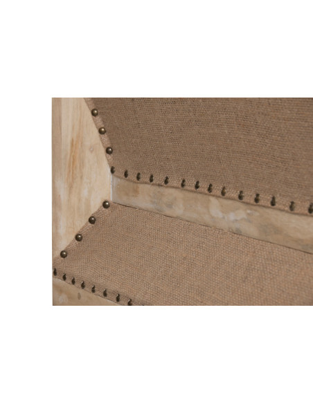 Canapé beige capitonné en bois et polyester 225 cm Aveloria