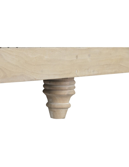 Canapé beige capitonné en bois et polyester 225 cm Aveloria