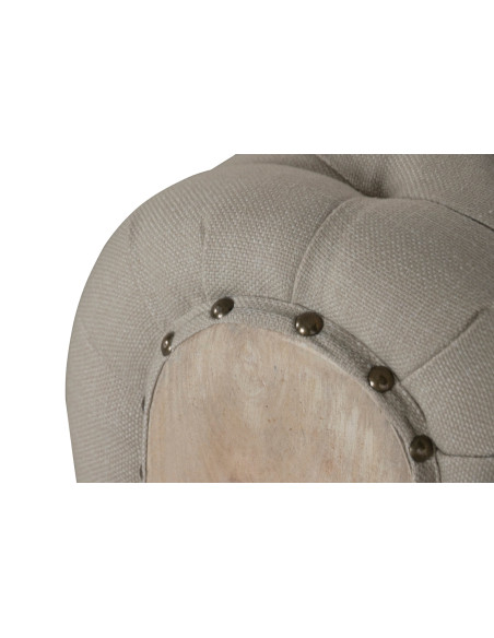 Canapé beige capitonné en bois et polyester 225 cm Aveloria
