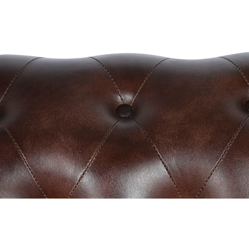 Canapé Chesterfield cuir marron foncé...