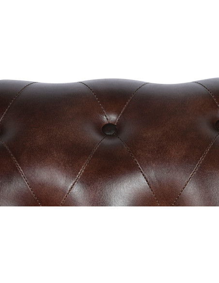 Canapé Chesterfield cuir marron foncé 3 places Alcandre