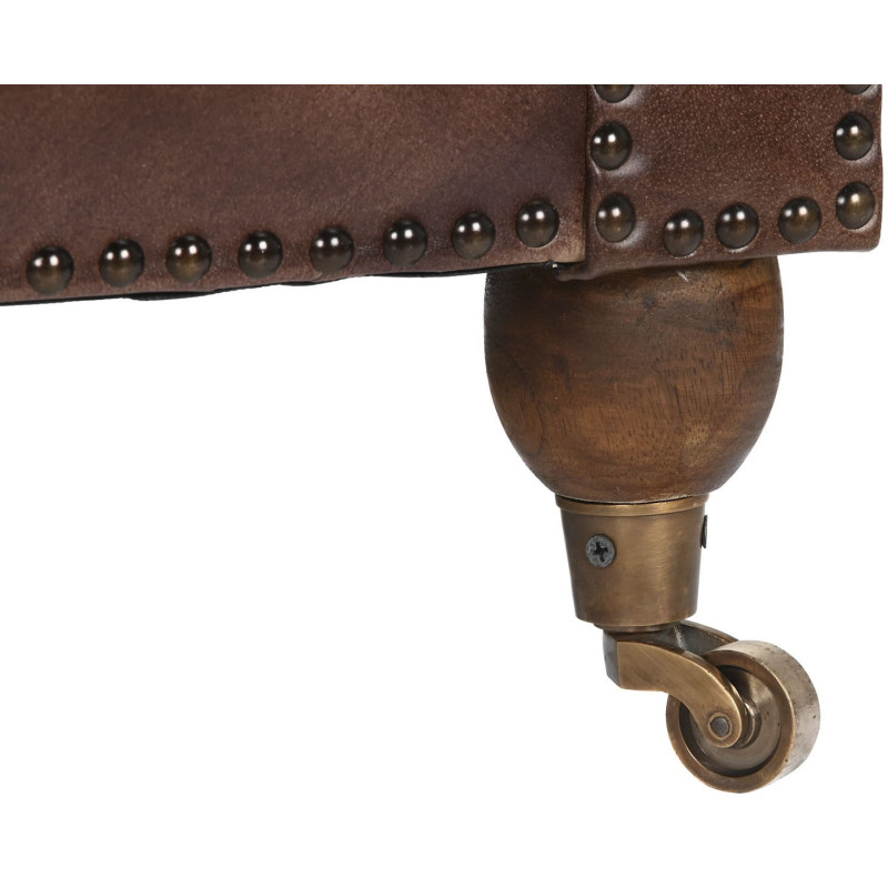 Canapé Chesterfield cuir marron foncé...