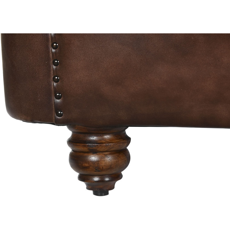Canapé Chesterfield cuir marron foncé...
