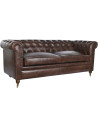 Canapé Chesterfield cuir marron foncé 3 places Alcandre Item International - 1