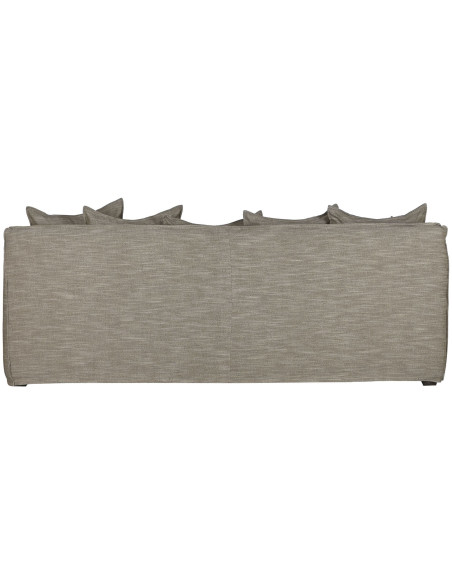 Canapé droit en lin vert grisé 260 cm Calvane