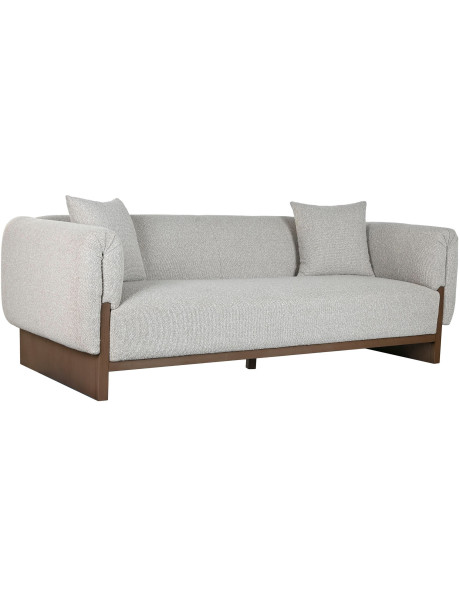 Canapé droit écru effet bouclette 220 cm Orlane