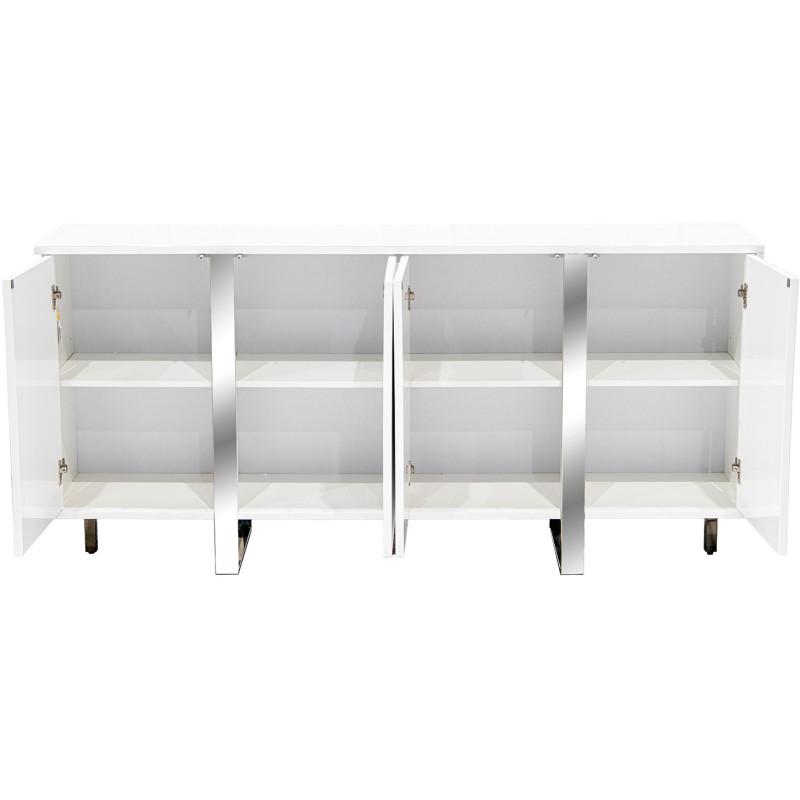 Buffet blanc en bois cannelé 4 portes...