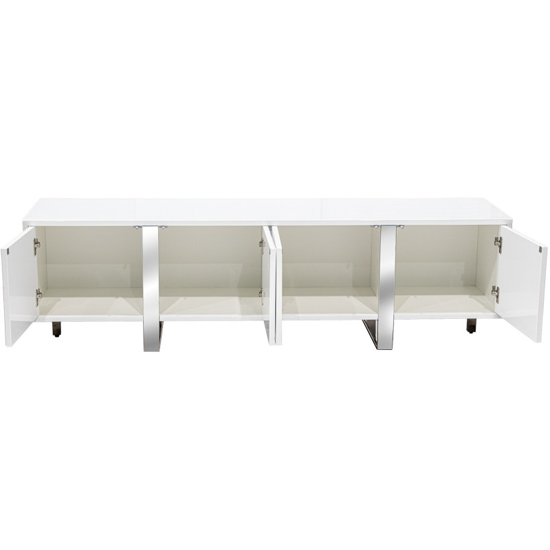 Meuble TV blanc cannelé 4 portes 180...