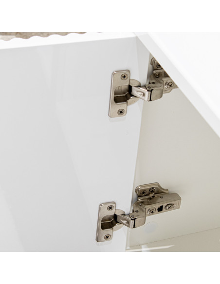 Meuble TV blanc cannelé 4 portes 180 cm Nolven