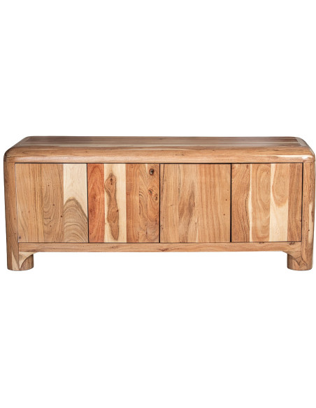 Meuble TV en bois d’acacia 4 portes 140 cm Avelis