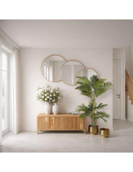 Meuble TV en bois d’acacia 4 portes 140 cm Avelis