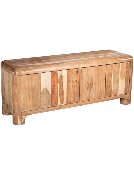 Meuble TV en bois d’acacia 4 portes 140 cm Avelis