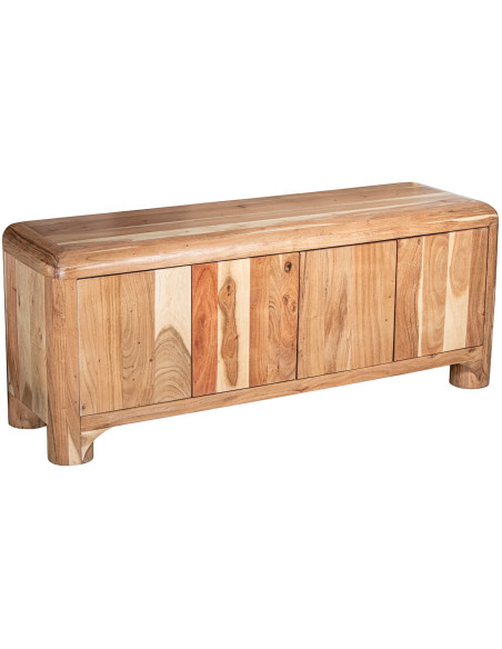 Meuble TV en bois d’acacia 4 portes 140 cm Avelis