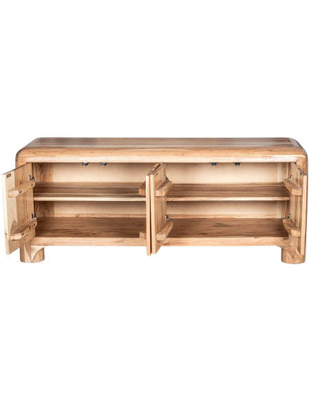 Meuble TV en bois d’acacia 4 portes 140 cm Avelis
