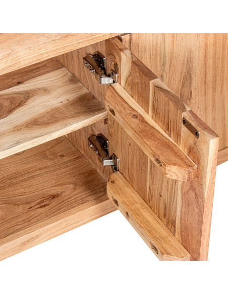 Meuble TV en bois d’acacia 4 portes 140 cm Avelis