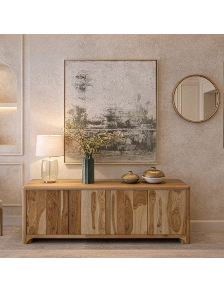 Buffet en bois d’acacia 4 portes 170 cm Avelis  - 2