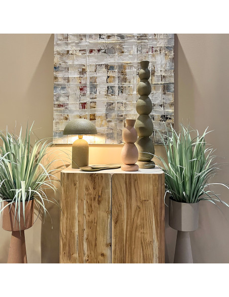 Meuble bar en bois de manguier 2 portes 85x50x100 cm Calderis