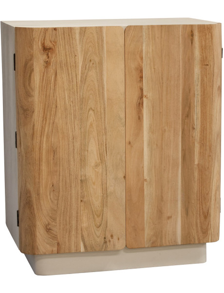 Meuble bar en bois de manguier 2 portes 85x50x100 cm...