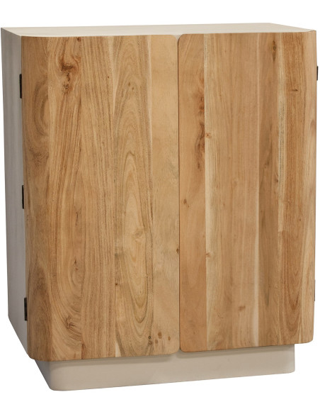 Meuble bar en bois de manguier 2 portes 85x50x100 cm Calderis