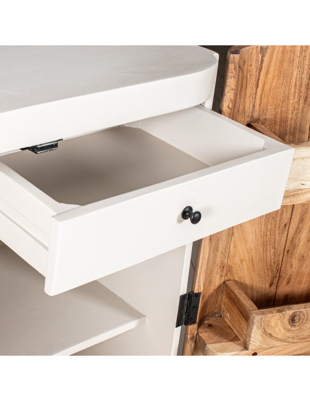 Meuble bar en bois de manguier 2 portes 85x50x100 cm Calderis