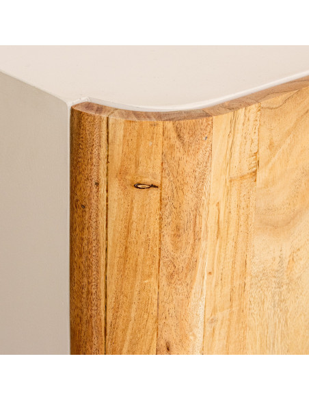 Meuble bar en bois de manguier 2 portes 85x50x100 cm Calderis