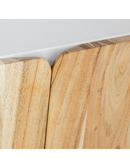 Meuble bar en bois de manguier 2 portes 85x50x100 cm Calderis