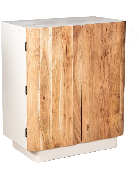 Meuble bar en bois de manguier 2 portes 85x50x100 cm Calderis