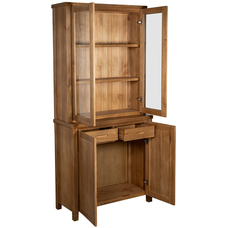 Vaisselier vitrine en pin naturel 4...