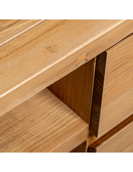 Meuble TV en pin naturel 2 tiroirs 150 cm Solenya