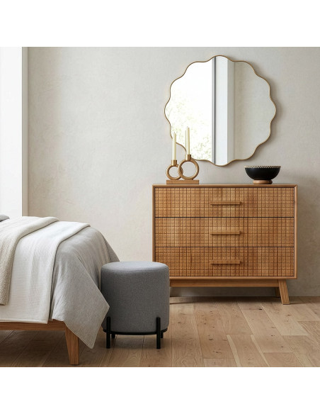 Commode en pin naturel 3 tiroirs 80 cm Mavora