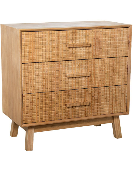 Commode en pin naturel 3 tiroirs 80 cm Mavora