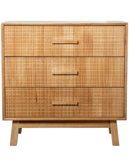 Commode en pin naturel 3 tiroirs 80 cm Mavora