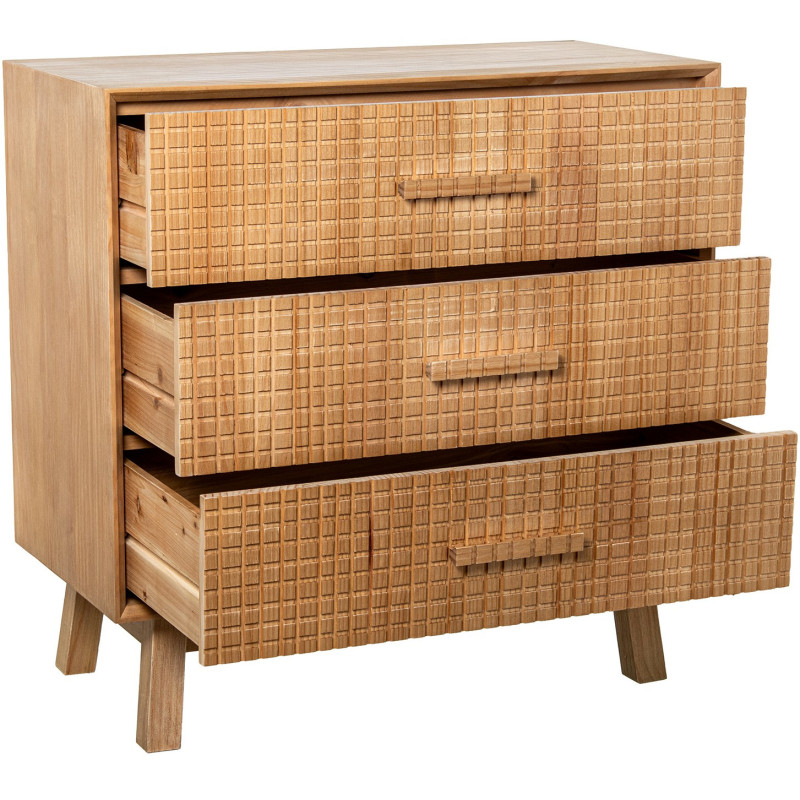 Commode en pin naturel 3 tiroirs 80...
