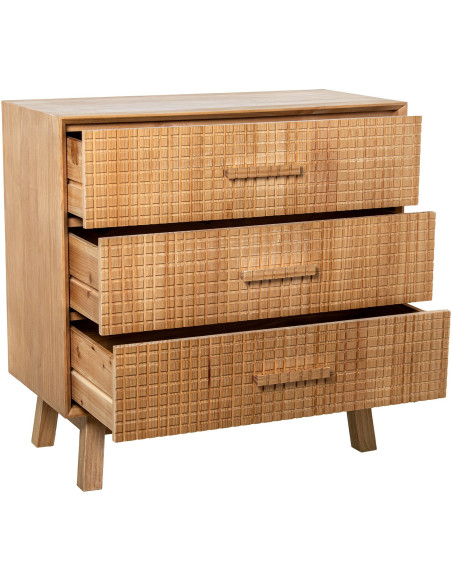 Commode en pin naturel 3 tiroirs 80 cm Mavora
