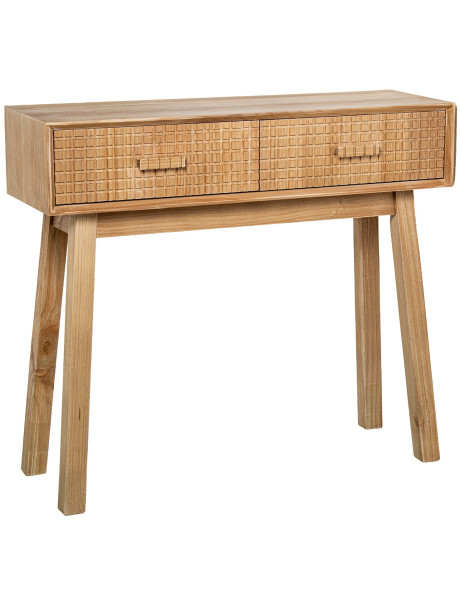 Console d’entrée en pin naturel 2 tiroirs Mavora