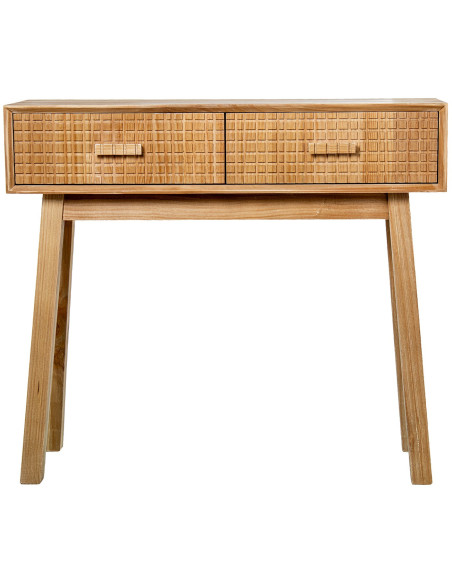 Console d’entrée en pin naturel 2 tiroirs Mavora