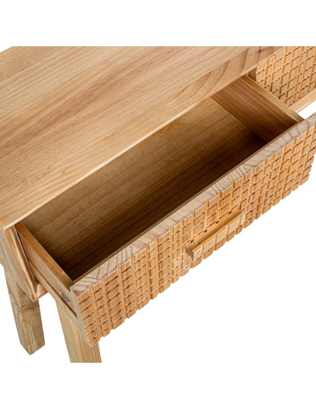Console d’entrée en pin naturel 2 tiroirs Mavora