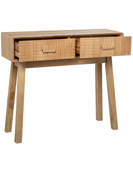 Console d’entrée en pin naturel 2 tiroirs Mavora