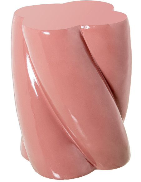 Table d’appoint rose brillante en fibre de verre Kavina
