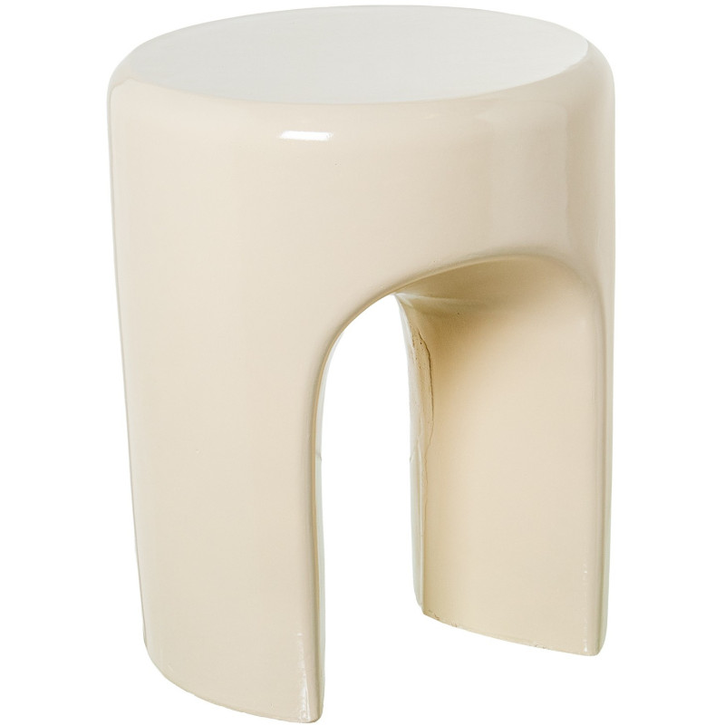 Table d’appoint crème brillante en...
