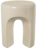 Table d’appoint crème brillante en fibre de verre Oryssa