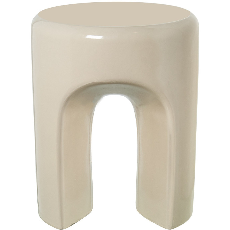 Table d’appoint crème brillante en...