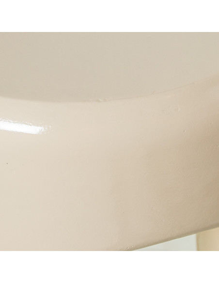 Table d’appoint crème brillante en fibre de verre Oryssa