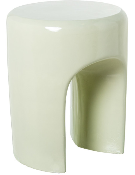 Table d’appoint vert sauge brillant en fibre de verre 35x35x43 cm Oryssa
