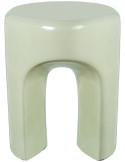 Table d’appoint vert sauge brillant en fibre de verre 35x35x43 cm Oryssa