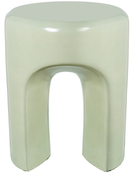 Table d’appoint vert sauge brillant en fibre de verre 35x35x43 cm Oryssa