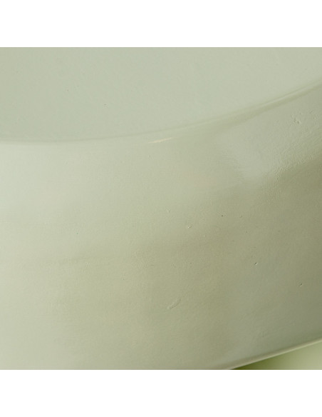 Table d’appoint vert sauge brillant en fibre de verre 35x35x43 cm Oryssa