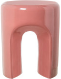 Table d’appoint rose brillant en fibre de verre 35x35x43 cm Oryssa